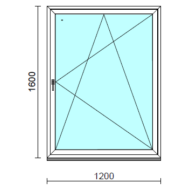 Bukó-nyíló ablak.  120x160 cm (Rendelhető méretek: szélesség 115-124 cm, magasság 155-164 cm.)   Green 76 profilból