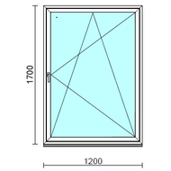 Bukó-nyíló ablak.  120x170 cm (Rendelhető méretek: szélesség 115-124 cm, magasság 165-170 cm.) Deluxe A85 profilból