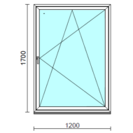 Bukó-nyíló ablak.  120x170 cm (Rendelhető méretek: szélesség 115-124 cm, magasság 165-170 cm.) Deluxe A85 profilból