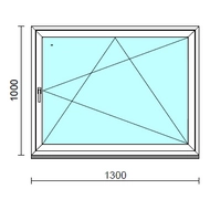 Bukó-nyíló ablak.  130x100 cm (Rendelhető méretek: szélesség 125-134 cm, magasság 95-104 cm.) Deluxe A85 profilból