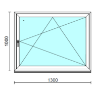Bukó-nyíló ablak.  130x100 cm (Rendelhető méretek: szélesség 125-134 cm, magasság 95-104 cm.)  New Balance 85 profilból