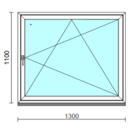 Bukó-nyíló ablak.  130x110 cm (Rendelhető méretek: szélesség 125-134 cm, magasság 105-114 cm.)  New Balance 85 profilból