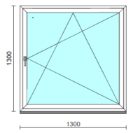 Bukó-nyíló ablak.  130x130 cm (Rendelhető méretek: szélesség 125-134 cm, magasság 125-134 cm.) Deluxe A85 profilból
