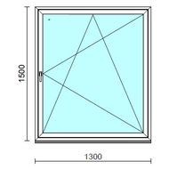 Bukó-nyíló ablak.  130x150 cm (Rendelhető méretek: szélesség 125-134 cm, magasság 145-154 cm.)   Green 76 profilból