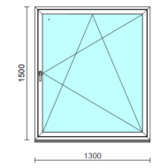 Bukó-nyíló ablak.  130x150 cm (Rendelhető méretek: szélesség 125-134 cm, magasság 145-154 cm.) Deluxe A85 profilból