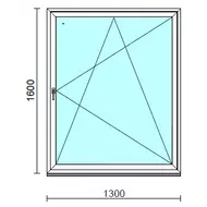Bukó-nyíló ablak.  130x160 cm (Rendelhető méretek: szélesség 125-134 cm, magasság 155-160 cm.) Deluxe A85 profilból