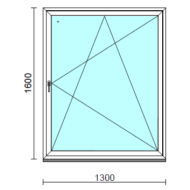Bukó-nyíló ablak.  130x160 cm (Rendelhető méretek: szélesség 125-134 cm, magasság 155-160 cm.)   Green 76 profilból