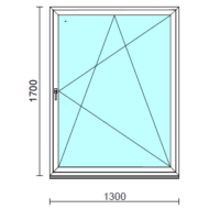 Bukó-nyíló ablak.  130x170 cm (Rendelhető méretek: szélesség 125-130 cm, magasság 165-170 cm.)   Green 76 profilból