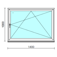 Bukó-nyíló ablak.  140x100 cm (Rendelhető méretek: szélesség 135-140 cm, magasság -104 cm.) Deluxe A85 profilból