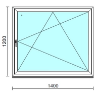 Bukó-nyíló ablak.  140x120 cm (Rendelhető méretek: szélesség 135-144 cm, magasság 115-124 cm.)   Green 76 profilból