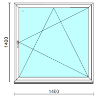 Bukó-nyíló ablak.  140x140 cm (Rendelhető méretek: szélesség 135-144 cm, magasság 135-144 cm.)  New Balance 85 profilból