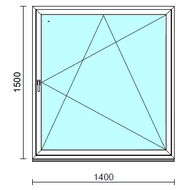 Bukó-nyíló ablak.  140x150 cm (Rendelhető méretek: szélesség 135-144 cm, magasság 145-150 cm.)   Green 76 profilból