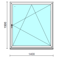 Bukó-nyíló ablak.  140x150 cm (Rendelhető méretek: szélesség 135-144 cm, magasság 145-150 cm.) Deluxe A85 profilból