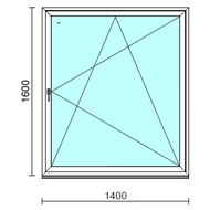 Bukó-nyíló ablak.  140x160 cm (Rendelhető méretek: szélesség 135-140 cm, magasság 155-160 cm.)   Green 76 profilból