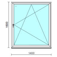 Bukó-nyíló ablak.  140x160 cm (Rendelhető méretek: szélesség 135-140 cm, magasság 155-160 cm.) Deluxe A85 profilból