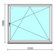 Bukó-nyíló ablak.  150x130 cm (Rendelhető méretek: szélesség 145-150 cm, magasság 125-134 cm.)   Green 76 profilból
