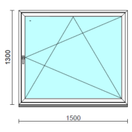 Bukó-nyíló ablak.  150x130 cm (Rendelhető méretek: szélesség 145-150 cm, magasság 125-134 cm.) Deluxe A85 profilból