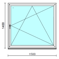 Bukó-nyíló ablak.  150x140 cm (Rendelhető méretek: szélesség 145-150 cm, magasság 135-144 cm.)  New Balance 85 profilból