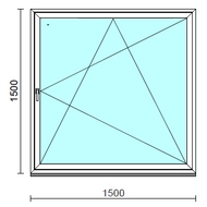 Bukó-nyíló ablak.  150x150 cm (Rendelhető méretek: szélesség 145-150 cm, magasság 145-150 cm.) Deluxe A85 profilból