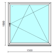 Bukó-nyíló ablak.  150x150 cm (Rendelhető méretek: szélesség 145-150 cm, magasság 145-150 cm.) Deluxe A85 profilból
