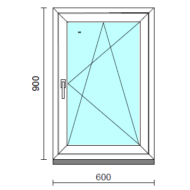 Bukó-nyíló ablak.   60x 90 cm (Rendelhető méretek: szélesség 55- 64 cm, magasság 85- 94 cm.) Deluxe A85 profilból