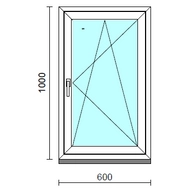 Bukó-nyíló ablak.   60x100 cm (Rendelhető méretek: szélesség 55- 64 cm, magasság 95-104 cm.)  New Balance 85 profilból