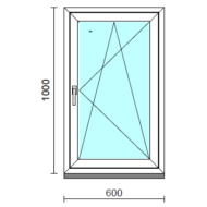 Bukó-nyíló ablak.   60x100 cm (Rendelhető méretek: szélesség 55- 64 cm, magasság 95-104 cm.)   Green 76 profilból