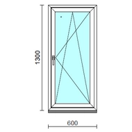 Bukó-nyíló ablak.   60x130 cm (Rendelhető méretek: szélesség 55- 64 cm, magasság 125-134 cm.)  New Balance 85 profilból