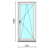 Bukó-nyíló ablak.   60x130 cm (Rendelhető méretek: szélesség 55- 64 cm, magasság 125-134 cm.) Deluxe A85 profilból