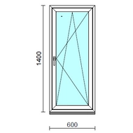 Bukó-nyíló ablak.   60x140 cm (Rendelhető méretek: szélesség 55- 64 cm, magasság 135-144 cm.)   Green 76 profilból
