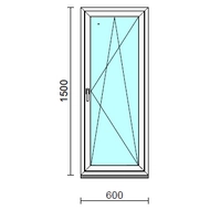 Bukó-nyíló ablak.   60x150 cm (Rendelhető méretek: szélesség 55- 64 cm, magasság 145-154 cm.)  New Balance 85 profilból