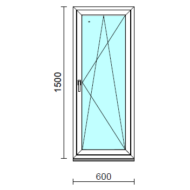 Bukó-nyíló ablak.   60x150 cm (Rendelhető méretek: szélesség 55- 64 cm, magasság 145-154 cm.)   Optima 76 profilból