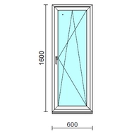 Bukó-nyíló ablak.   60x160 cm (Rendelhető méretek: szélesség 55- 64 cm, magasság 155-164 cm.)   Green 76 profilból