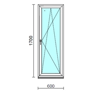 Bukó-nyíló ablak.   60x170 cm (Rendelhető méretek: szélesség 55- 64 cm, magasság 165-174 cm.) Deluxe A85 profilból