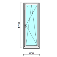 Bukó-nyíló ablak.   60x170 cm (Rendelhető méretek: szélesség 55- 64 cm, magasság 165-174 cm.) Deluxe A85 profilból