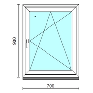 Bukó-nyíló ablak.   70x 90 cm (Rendelhető méretek: szélesség 65- 74 cm, magasság 85- 94 cm.) Deluxe A85 profilból