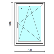 Bukó-nyíló ablak.   70x100 cm (Rendelhető méretek: szélesség 65- 74 cm, magasság 95-104 cm.)  New Balance 85 profilból