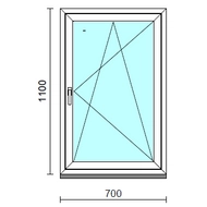 Bukó-nyíló ablak.   70x110 cm (Rendelhető méretek: szélesség 65- 74 cm, magasság 105-114 cm.)  New Balance 85 profilból