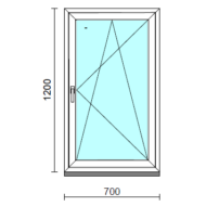 Bukó-nyíló ablak.   70x120 cm (Rendelhető méretek: szélesség 65- 74 cm, magasság 115-124 cm.)  New Balance 85 profilból