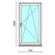 Bukó-nyíló ablak.   70x130 cm (Rendelhető méretek: szélesség 65- 74 cm, magasság 125-134 cm.)   Green 76 profilból