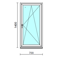 Bukó-nyíló ablak.   70x140 cm (Rendelhető méretek: szélesség 65- 74 cm, magasság 135-144 cm.)  New Balance 85 profilból