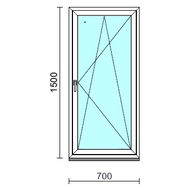 Bukó-nyíló ablak.   70x150 cm (Rendelhető méretek: szélesség 65- 74 cm, magasság 145-154 cm.)   Green 76 profilból