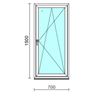 Bukó-nyíló ablak.   70x150 cm (Rendelhető méretek: szélesség 65- 74 cm, magasság 145-154 cm.)  New Balance 85 profilból