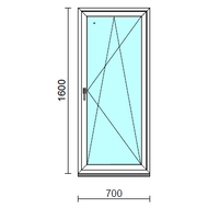Bukó-nyíló ablak.   70x160 cm (Rendelhető méretek: szélesség 65- 74 cm, magasság 155-164 cm.)   Green 76 profilból