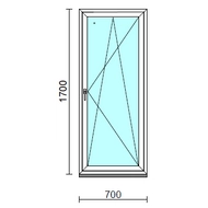 Bukó-nyíló ablak.   70x170 cm (Rendelhető méretek: szélesség 65- 74 cm, magasság 165-174 cm.)  New Balance 85 profilból