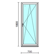 Bukó-nyíló ablak.   70x180 cm (Rendelhető méretek: szélesség 65- 74 cm, magasság 175-180 cm.) Deluxe A85 profilból