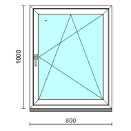 Bukó-nyíló ablak.   80x100 cm (Rendelhető méretek: szélesség 75- 84 cm, magasság 95-104 cm.) Deluxe A85 profilból