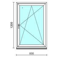Bukó-nyíló ablak.   80x120 cm (Rendelhető méretek: szélesség 75- 84 cm, magasság 115-124 cm.)   Green 76 profilból