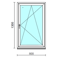 Bukó-nyíló ablak.   80x130 cm (Rendelhető méretek: szélesség 75- 84 cm, magasság 125-134 cm.) Deluxe A85 profilból