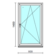 Bukó-nyíló ablak.   80x140 cm (Rendelhető méretek: szélesség 75- 84 cm, magasság 135-144 cm.)   Green 76 profilból